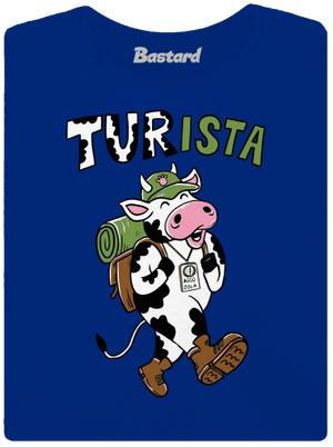 Tur na cestách dámske tričko s lemom Royal Blue Mal