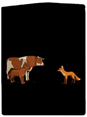 Vůl, pes a vulpes dámska mikina na zips Black