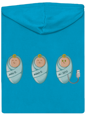 AI baby dámska mikina na zips Blue Atol