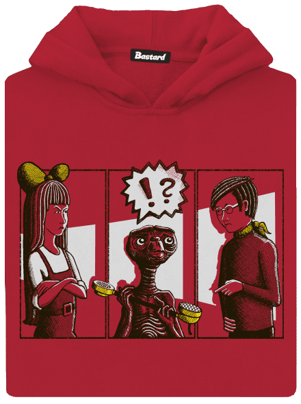 E. T. volať domov detská mikina klokanka Fire Red