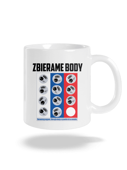 Zbierame body - hokej klasický hrnček White