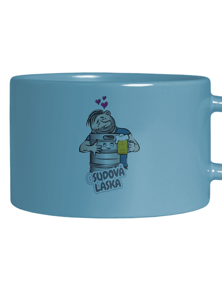 Osudová láska hrnček makronka Blue Macaron
