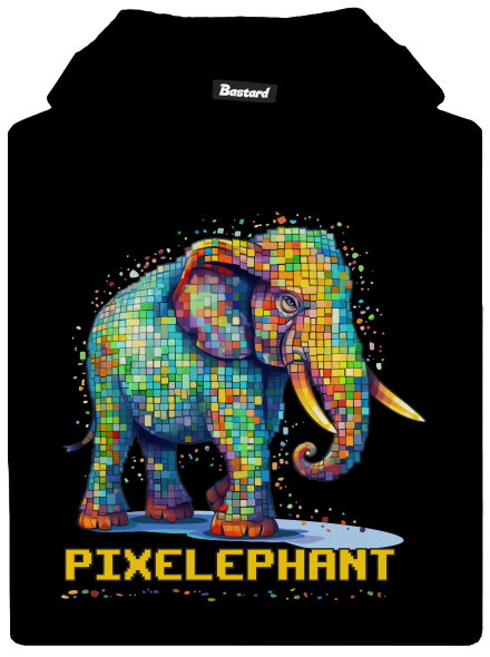 Pixelephant detská mikina klokanka Black