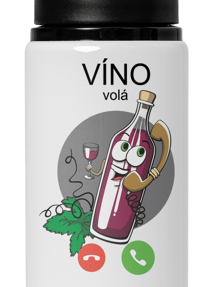 Červené víno volá flaša na vodu White