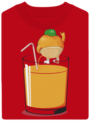 Opitý pomaranč unisex mikina bez kapucne Red