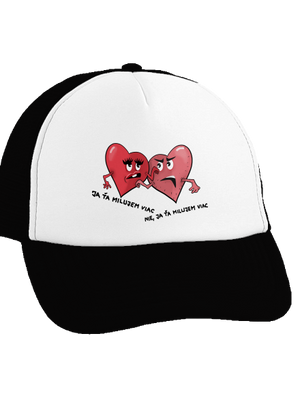 Srdiečka šiltovka truckerka Black cap