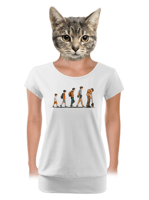 Evolúcia študenta dámske tričko s lemom White