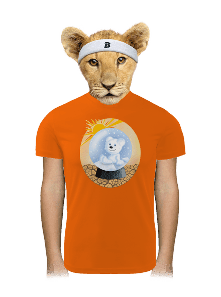 Medveď v guli detské športové tričko Neon Orange