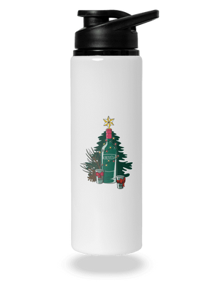 Vianočná borovička flaša na vodu White
