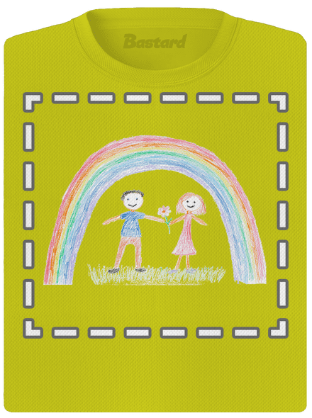 Detské kresby - Nahraj vlastnú dámske športové tričko Neon Yellow