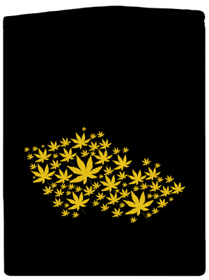 Ganja Country pánska mikina na zips Black