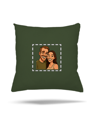 Karikatúra z vlastnej fotky vankúš Olive Green