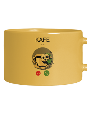 Kafe volá hrnček makronka Yellow Macaron