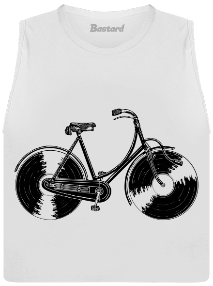 Gramofónový bicykel dámske tielko voľné White