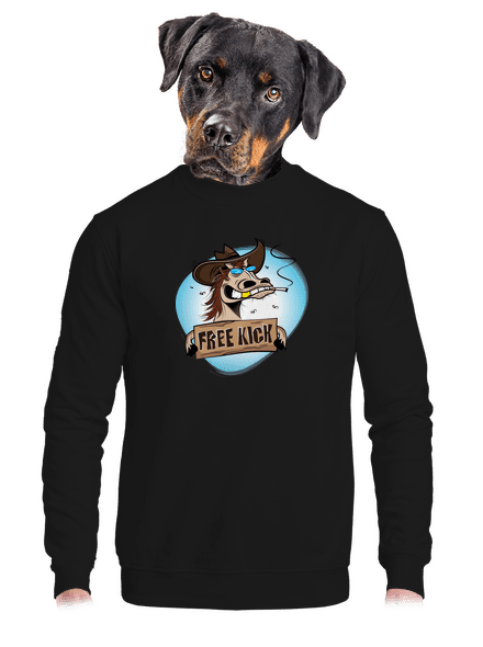 Free kick unisex mikina bez kapucne Black