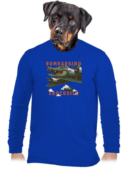 Bombardino Crocodilo – Italian Brainrot pánske dlhý rukáv Royal Blue