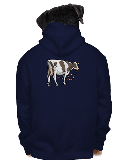 Cow drink pánska mikina na zips Navy