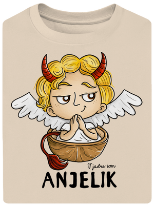 Anjelik unisex tričko oversized Almond