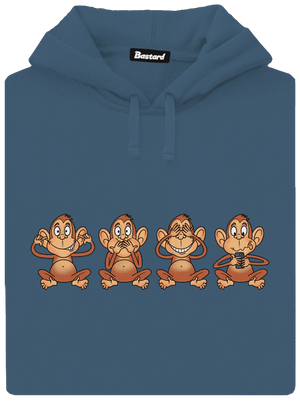 Opička s mobilom dámska mikina klokanka Denim