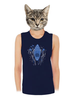 Ahhhh! dámske tielko voľné Navy