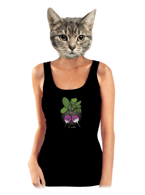 Reďkovky vo zväzku dámske tielko klasické Black