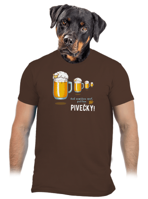 Pivečka pánske tričko Brown