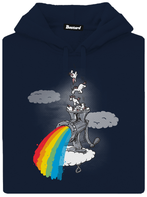 Ako vzniká dúha pánska mikina klokanka Navy