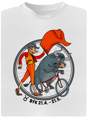 Cyklistický horoskop: Býk detské športové tričko White