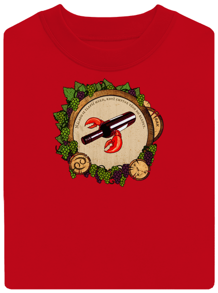 Vínny horoskop: Rak unisex mikina bez kapucne Red