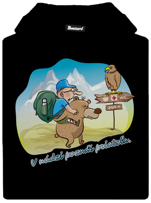 Priateľ v núdzi detská mikina klokanka Black