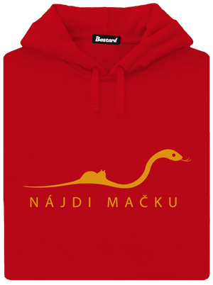 Nájdi mačku pánska mikina klokanka Red