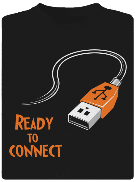 USB pripojenie pánske športové tričko Black