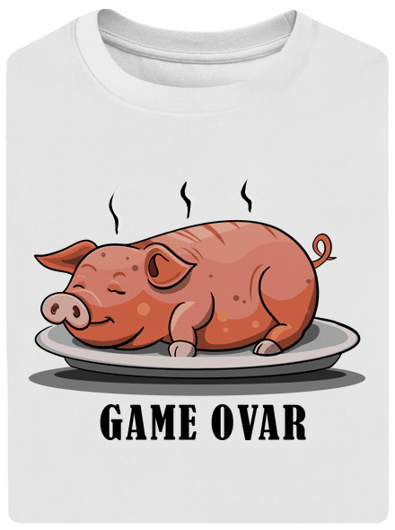 Game ovar unisex tričko oversized White