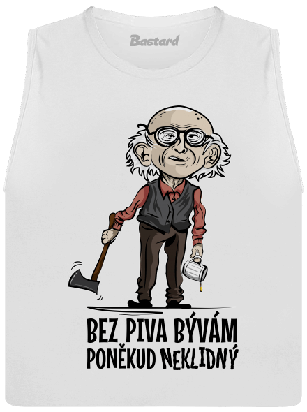 Neklidný bez piva dámske tielko voľné White