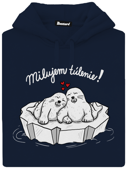 Milujem túlenie pánska mikina klokanka Navy