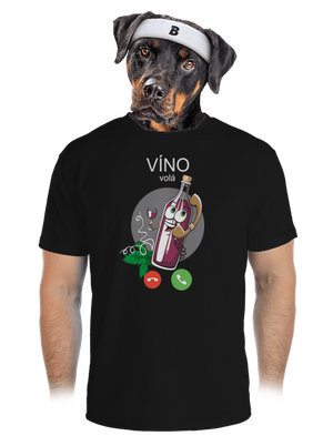 Červené víno volá pánske športové tričko Black