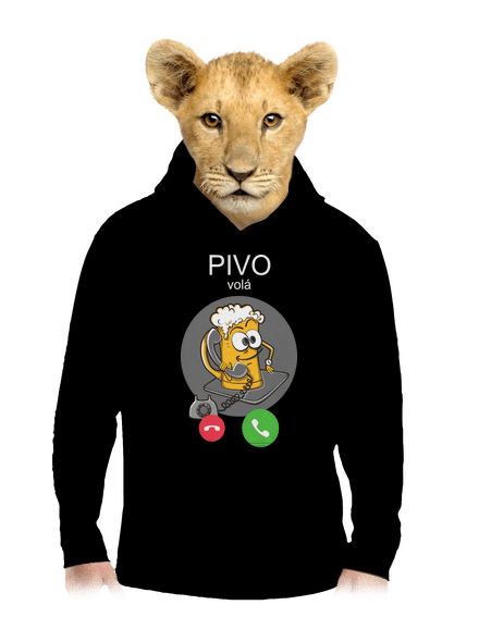 Pívo volá detská mikina klokanka Black