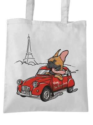 Francúzsky buldoček taška White