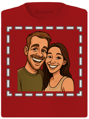 Karikatúra z vlastnej fotky dámske športové tričko Red Mal