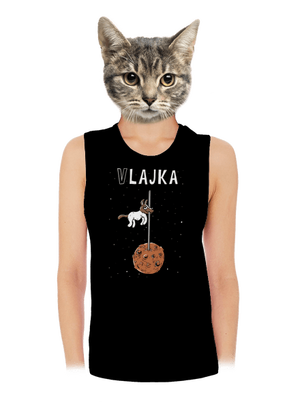 Vlajka dámske tielko voľné Black