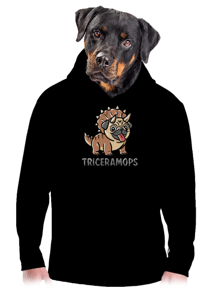 Triceramops pánska mikina klokanka Black