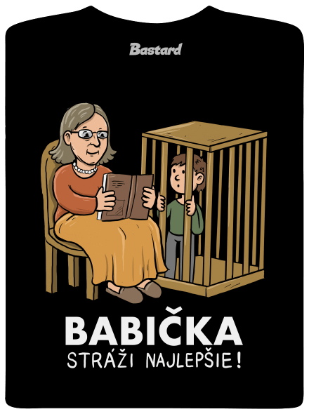 Babička stráži najlepšie pánske dlhý rukáv Black