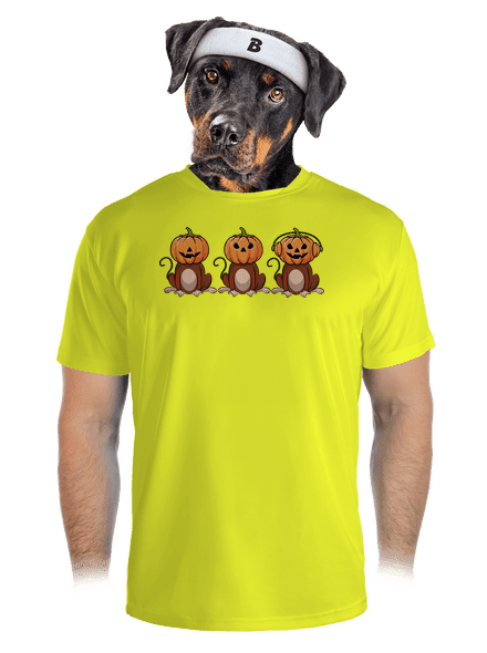 Halloween opičky pánske športové tričko Neon Yellow