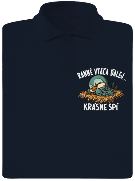 Ranné vtáča spí pánska polokošeľa Navy Mal