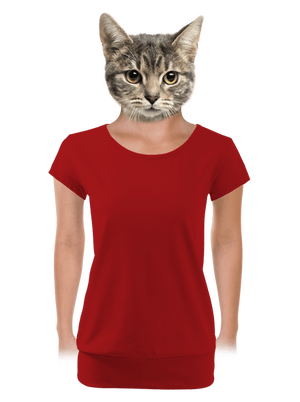 Bez potlače dámske tričko s lemom Red Mal