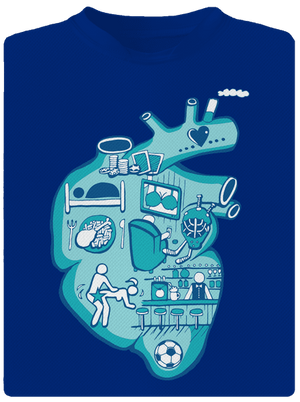 Srdce bije pre pánske športové tričko Royal Blue Mal