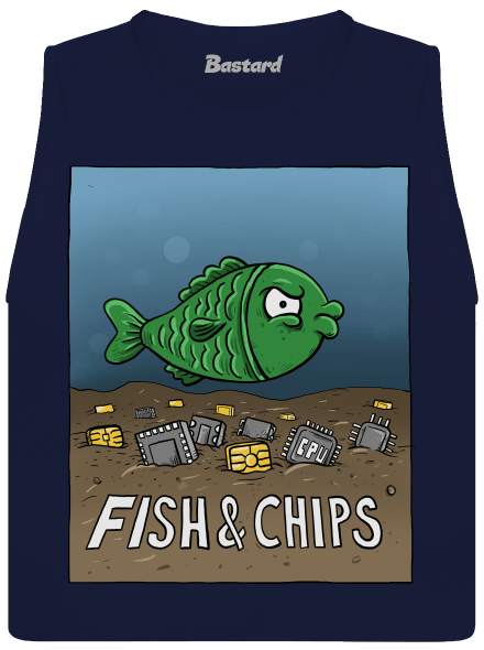 Fish and IT chips dámske tielko voľné Navy