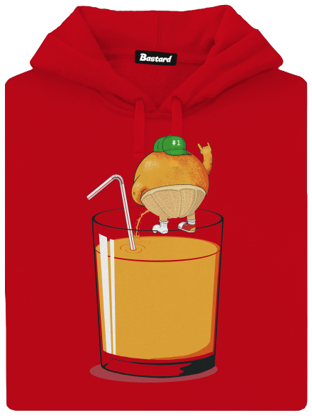 Opitý pomaranč pánska mikina klokanka Red