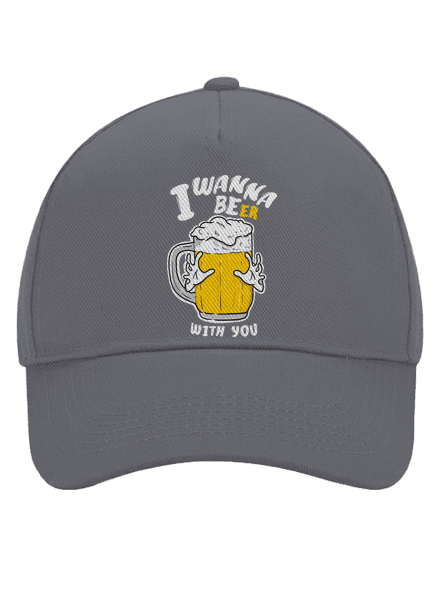 I wanna beer šiltovka baseballka Graphite grey