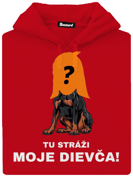 Tu strážim ja pánska mikina klokanka Red